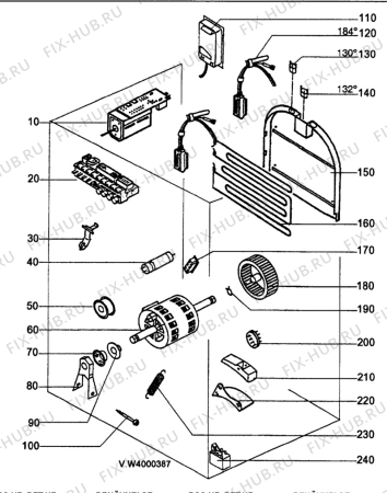 Взрыв-схема стиральной машины Aeg T3300 - Схема узла W40 Electrical details G